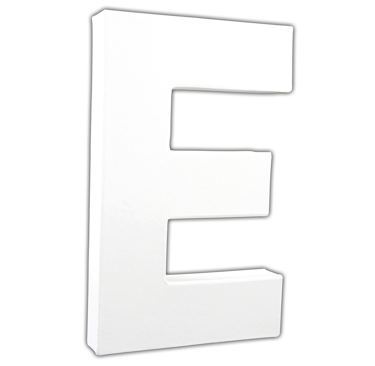 Décopatch Alfabet groot Letter 20,5cm, E. - Wit