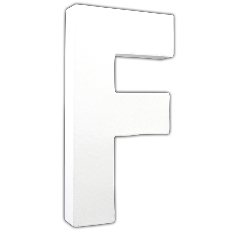 Décopatch Alfabet groot Letter 20,5cm, F. - Wit