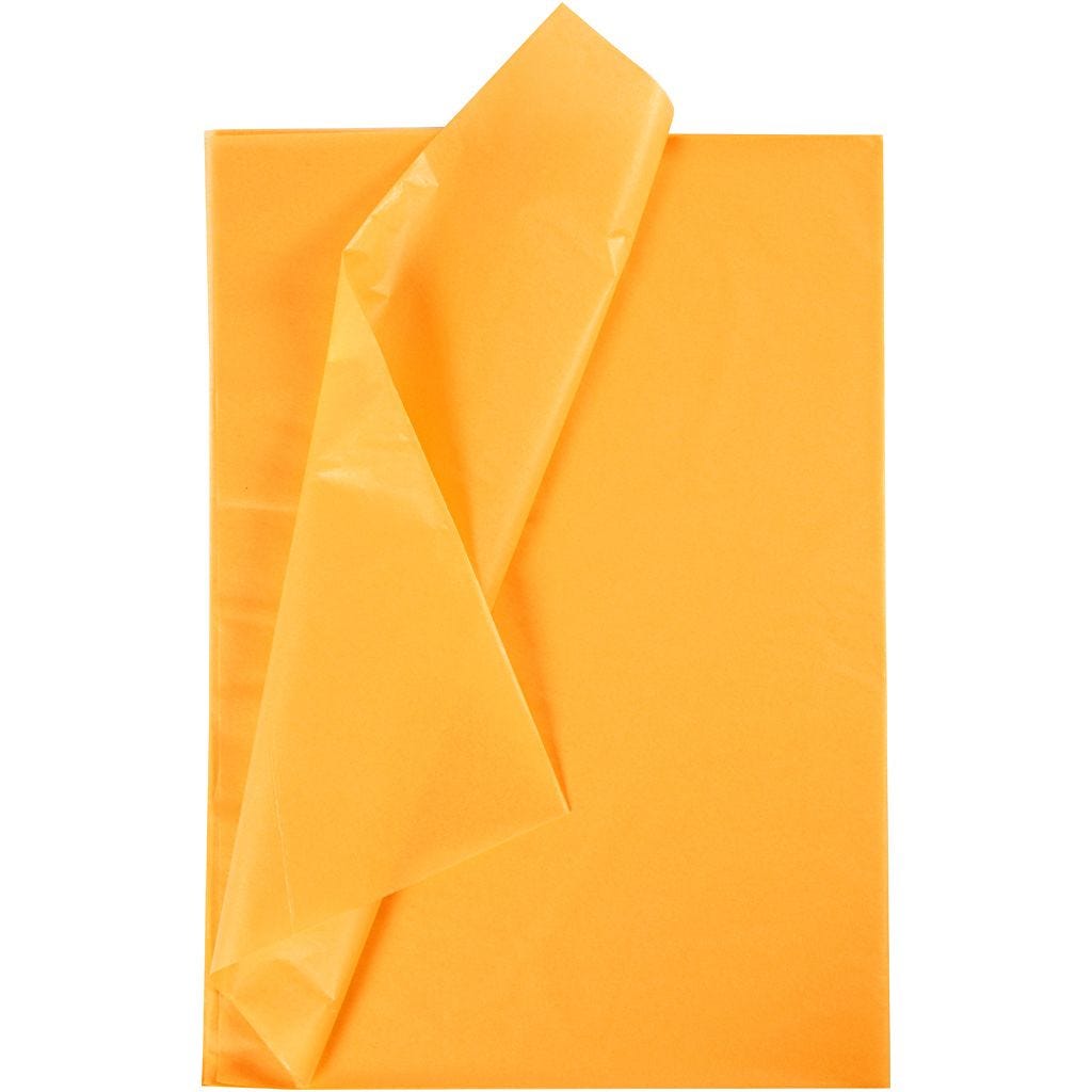 Papier de soie 20g/m², 50x70cm, 26 flles, jaune or