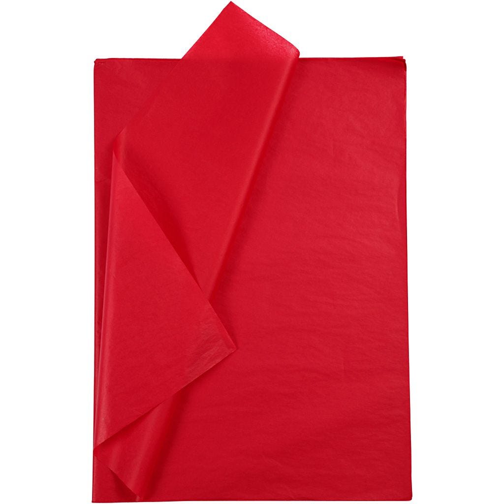Papier de soie 20g/m², 50x70cm, 26 flles, rouge