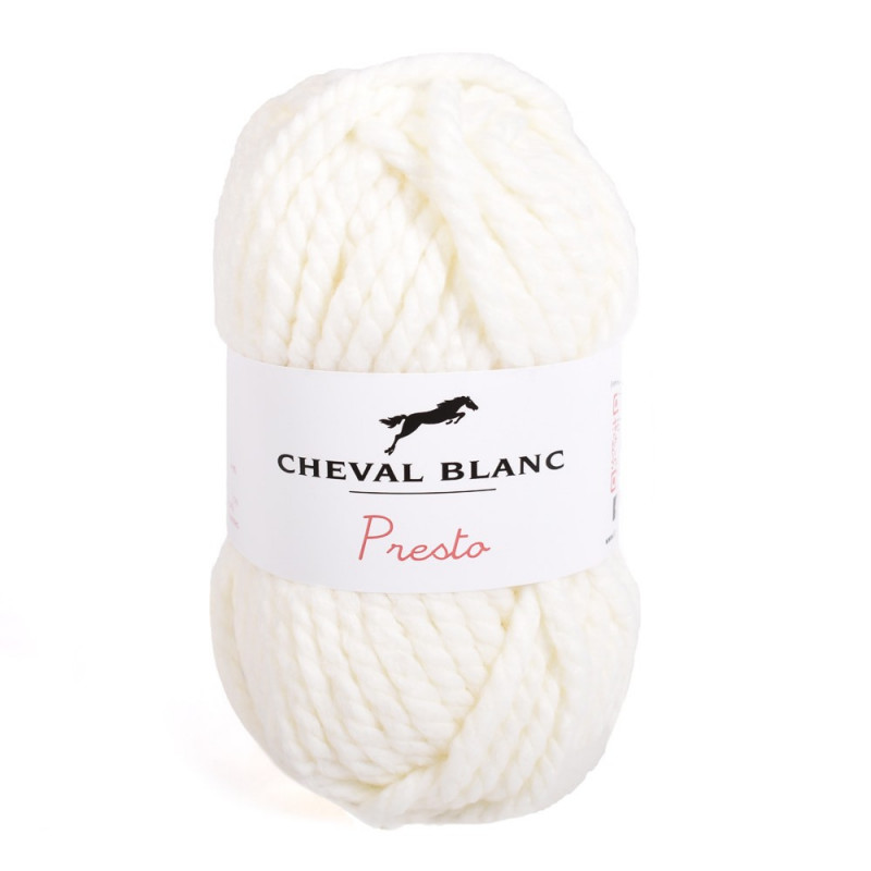 laine à tricoter Presto 750gr (88% Acrylique 12% laine) Blanc