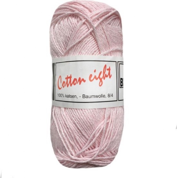 Coton à Tricoter Cotton 8 (100% coton) 50gr, Rose Bébé