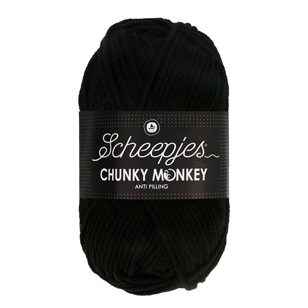 Scheepjeswol "Chunky Monkey", 5x100g, 100% Acryl, naald 5.0, kleur 1002 Black