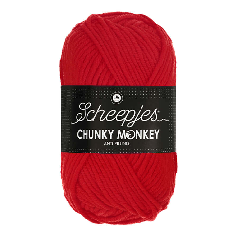 Scheepjeswol "Chunky Monkey", 5x100g, 100% Acryl, naald 5.0, kleur 1010 Scarlet