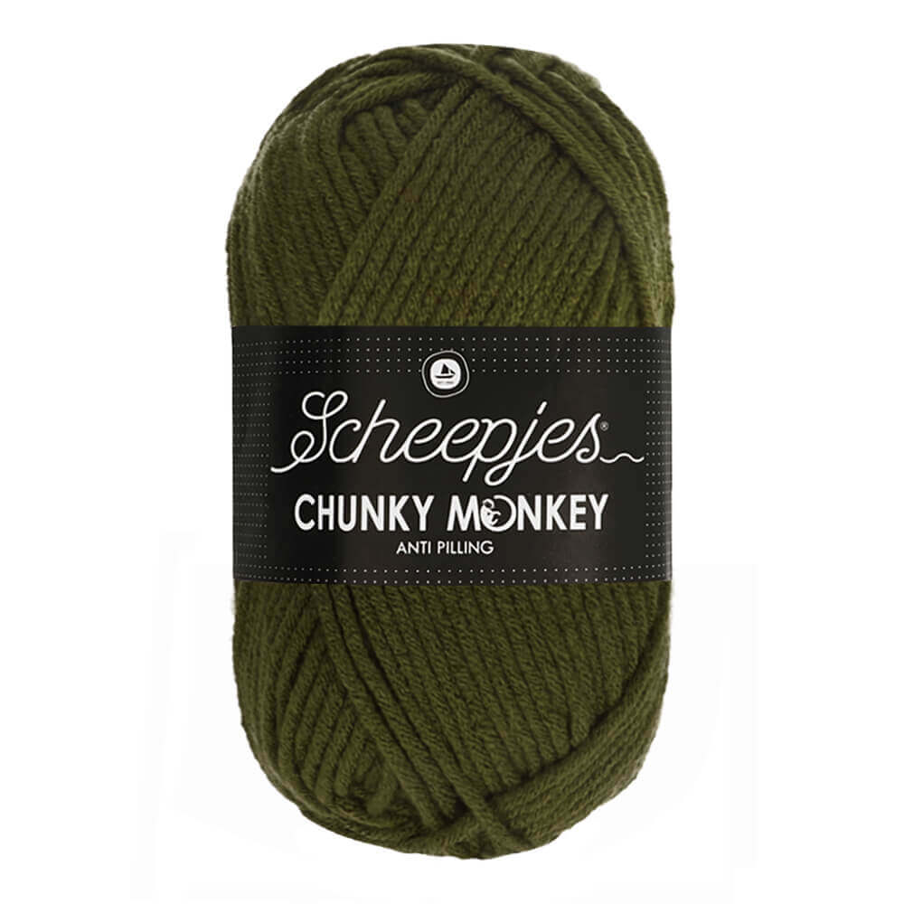 Scheepjeswol "Chunky Monkey", 5x100g, 100% Acryl, naald 5.0, kleur 1027 Moss