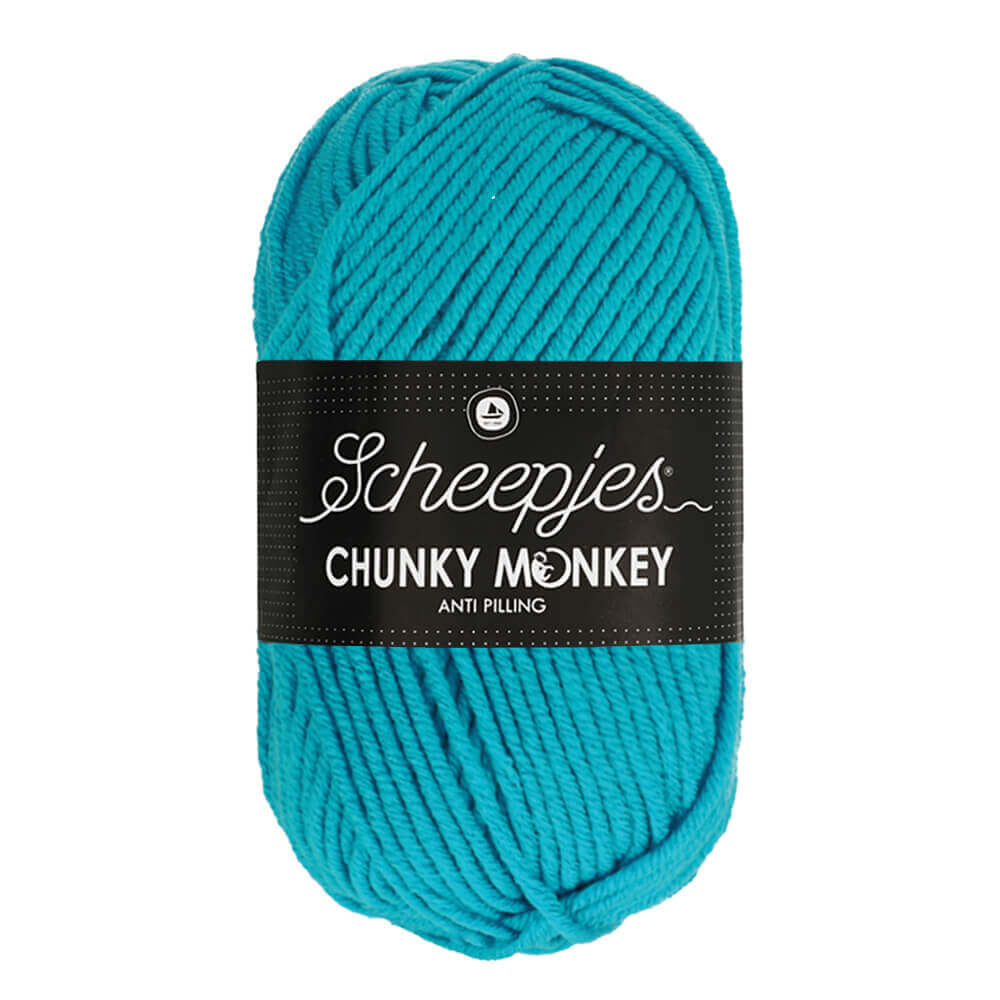 Scheepjeswol "Chunky Monkey", 5x100g, 100% Acryl, naald 5.0, kleur 1068 Turquoise
