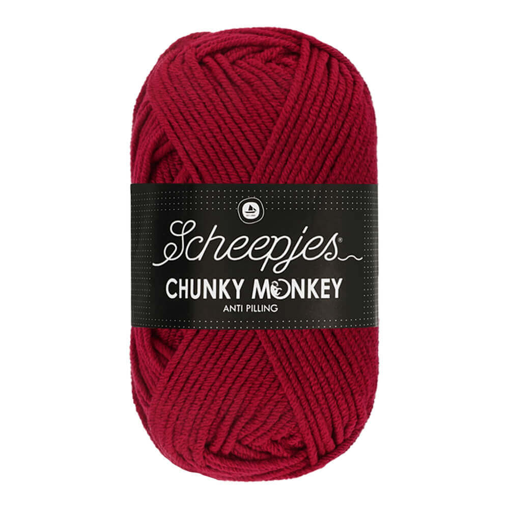 Scheepjeswol "Chunky Monkey", 5x100g, 100% Acryl, naald 5.0, kleur 1123 Garnet