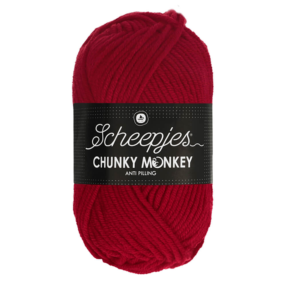 Scheepjeswol "Chunky Monkey", 5x100g, 100% Acryl, naald 5.0, kleur 1246 Cardinal