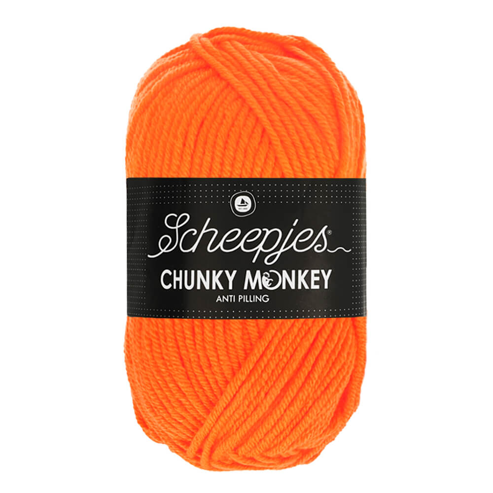 Scheepjeswol "Chunky Monkey", 5x100g, 100% Acryl, naald 5.0, kleur 1256 Neon