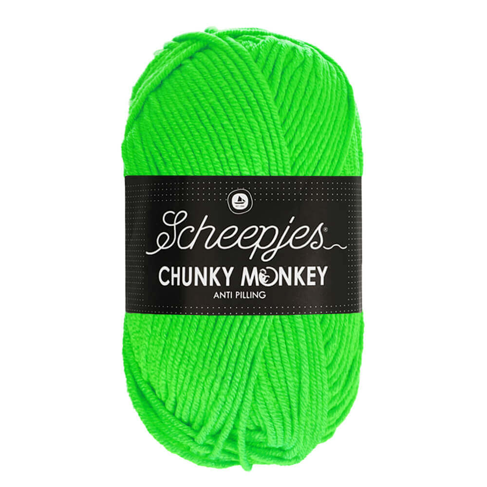 Scheepjeswol "Chunky Monkey", 5x100g, 100% Acryl, naald 5.0, kleur 1259 Neon