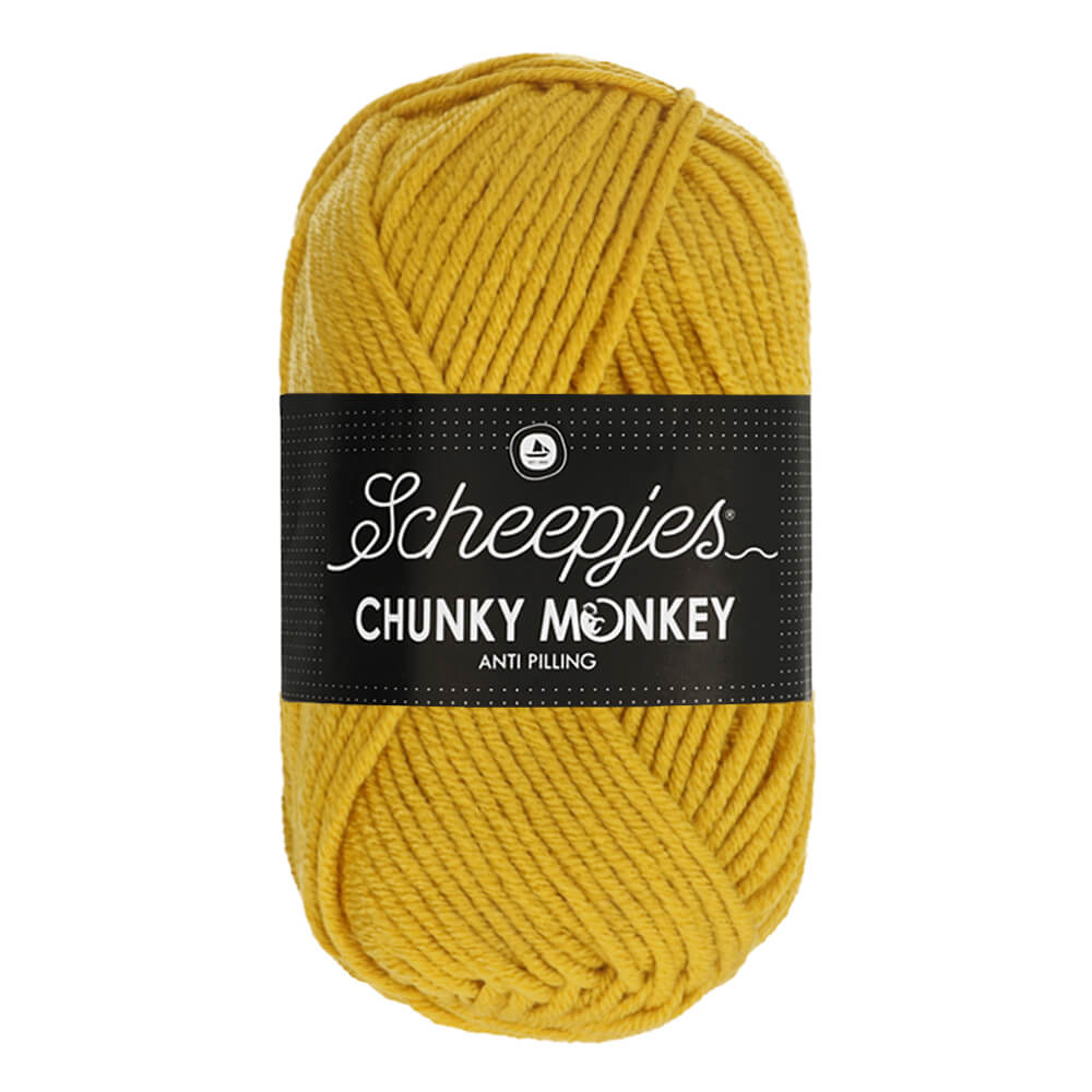 Scheepjeswol "Chunky Monkey", 5x100g, 100% Acryl, naald 5.0, kleur 1823 Mustard