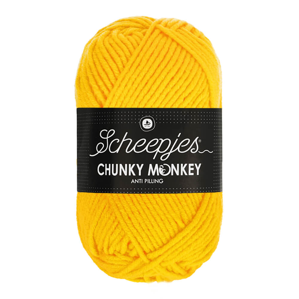 Scheepjeswol "Chunky Monkey", 5x100g, 100% Acryl, naald 5.0, kleur 2004 Canary
