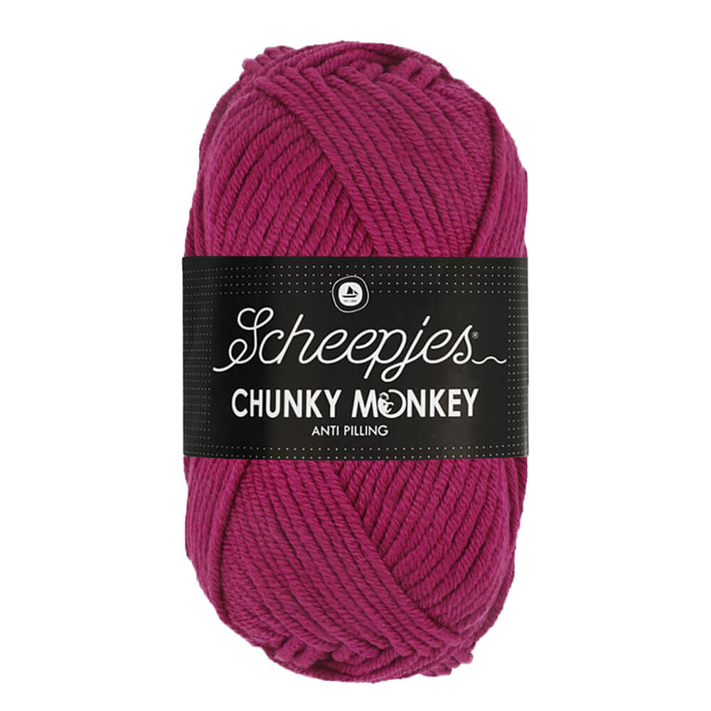 Scheepjeswol "Chunky Monkey", 5x100g, 100% Acryl, naald 5.0, kleur 2009 Mulberry