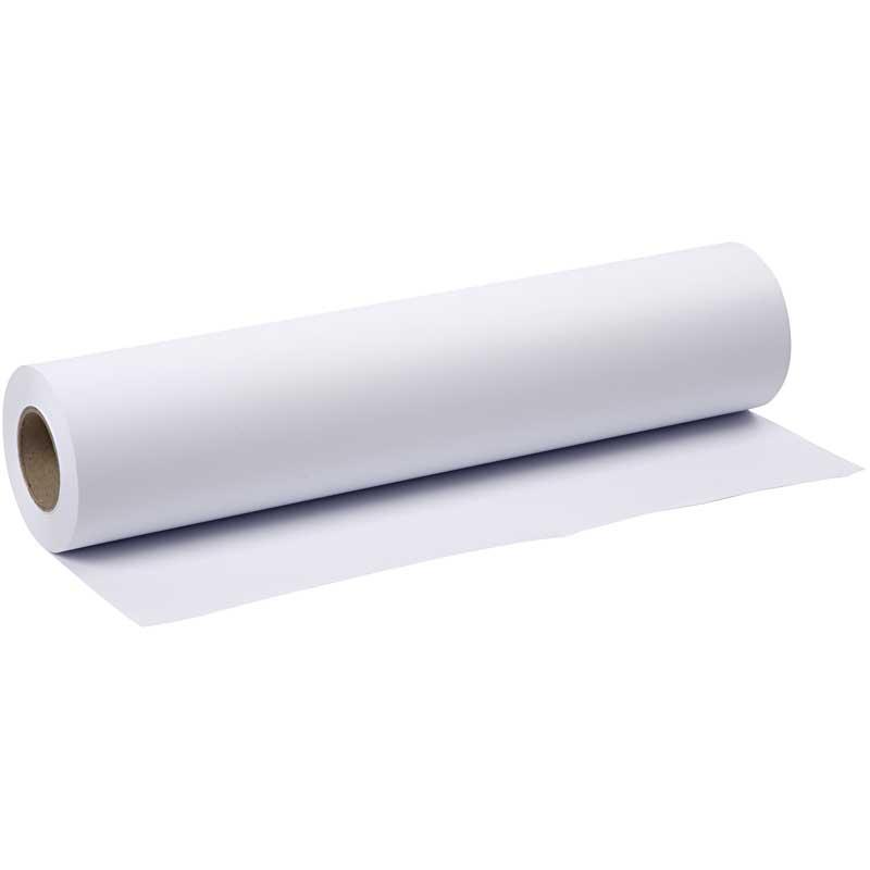 Papier dessin en rouleau, L: 42 cm, 80 gr, blanc, 50 m/ 1 rouleau
