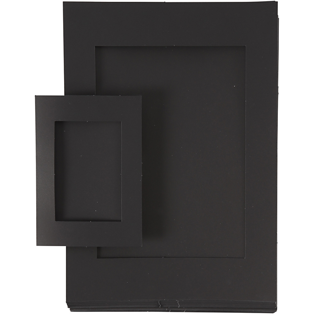 Passepartout lijsten zwart 180gr, A4 - A6, 2x60 stuks