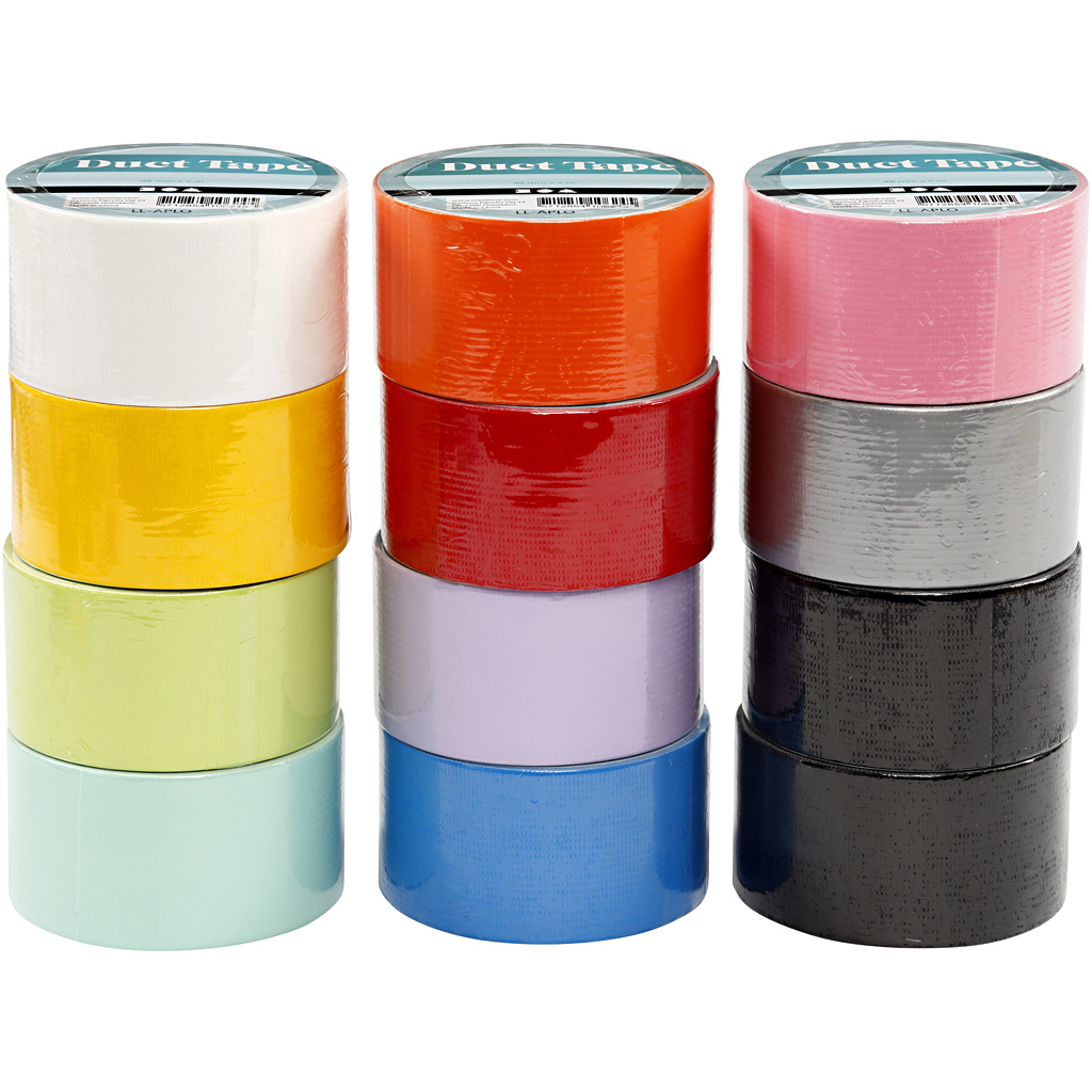 Duct-tape uni, diverse kleuren, B: 48 mm - 12x5 m