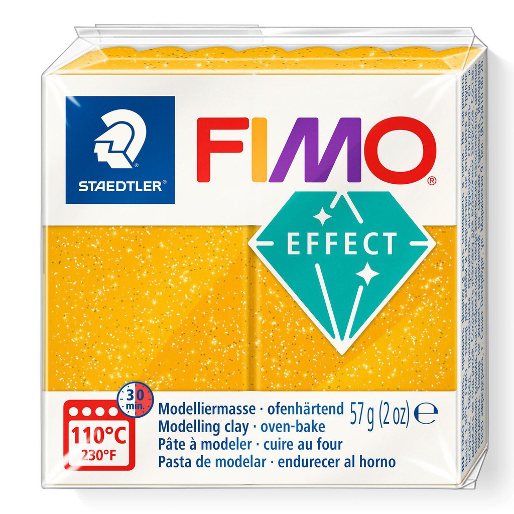 Fimo effect glitter boetseerklei, 57gr - goud