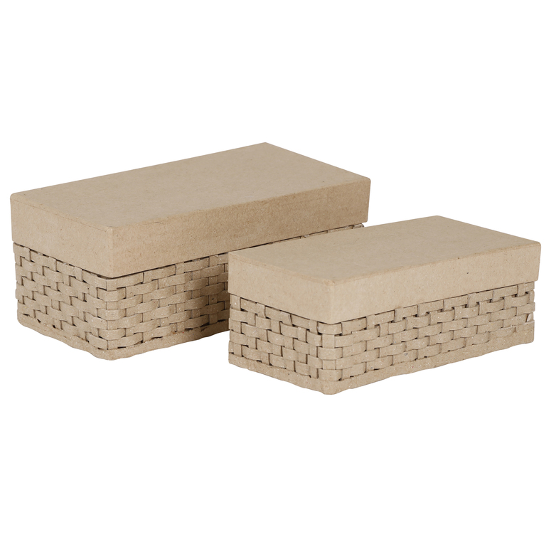 Décopatch Doosjes - set van 2 rechthoekige gevlochten dozen