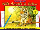 Kleurboek 30x23 cm, 8 in te kleuren prenten, "Wild Animals"