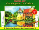 Kleurboek 30x23 cm, 8 in te kleuren prenten, "Countryside"