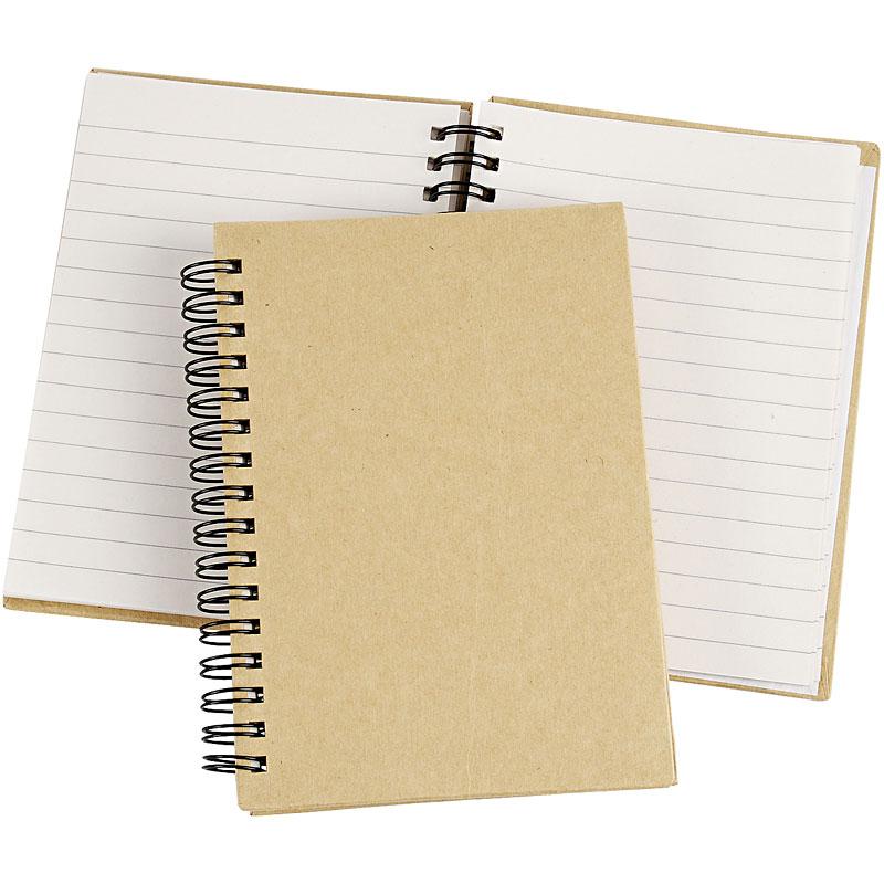 Spiraal gebonden notitieboek, bruin, A6, 60 gr, 1 stuk