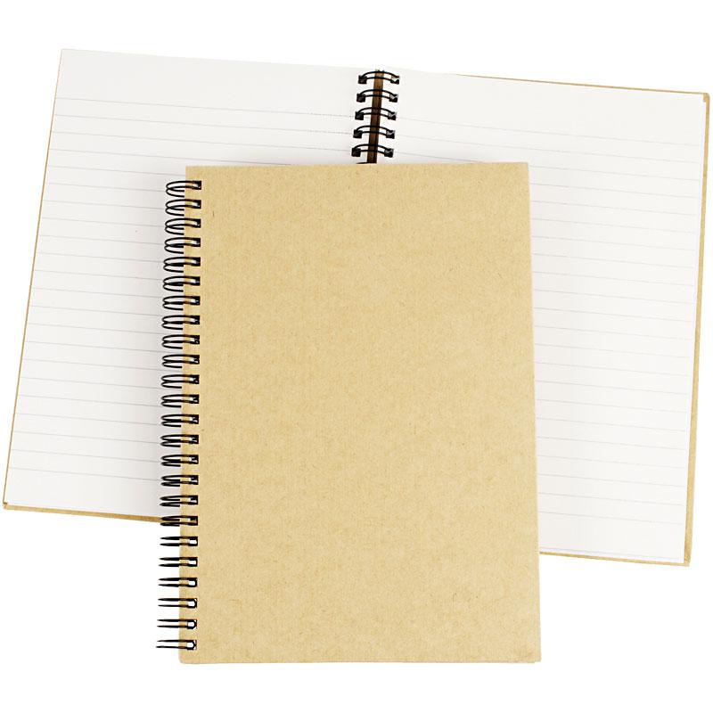 Spiraal gebonden notitieboekje, bruin, A5, 60 gr, 1 stuk