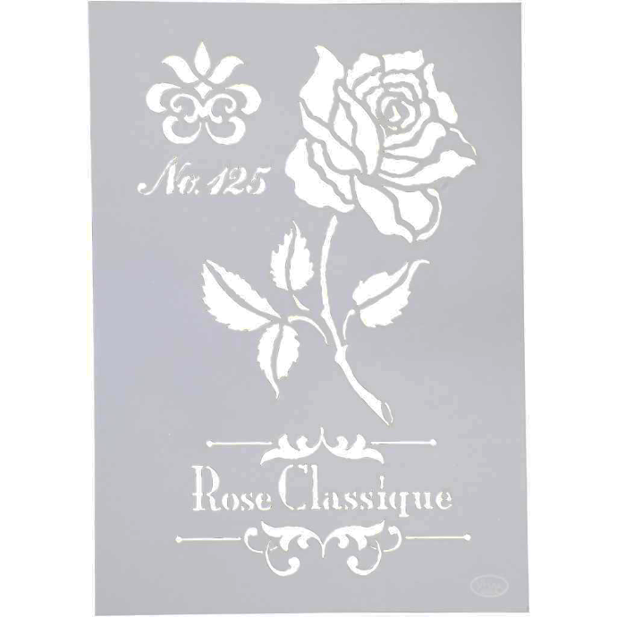 Pochoir, Roses, A4, 210x297 mm, 1 pièce