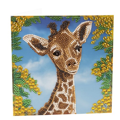 Crystal Card Kit ® Diamond Painting 18x18cm, Baby Giraffe
