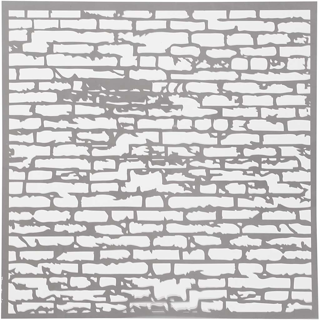 Pochoir, mur de briques, dim. 30,5x30,5 cm, ép. 0,31 mm, 1 feuille