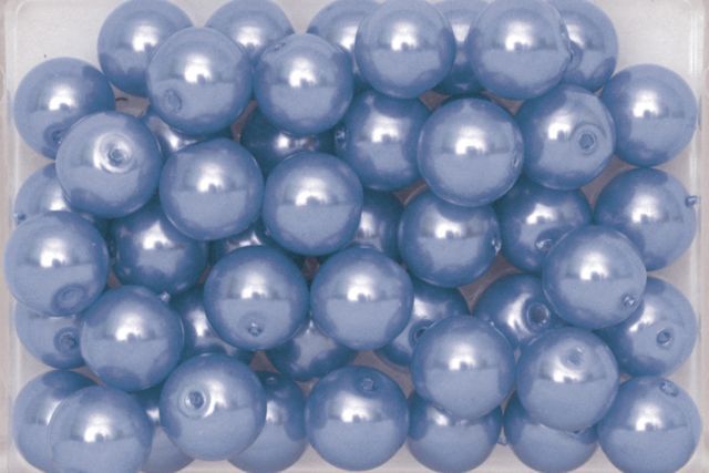 Perles de Cire , 8mm, 200gr, Bleu clair