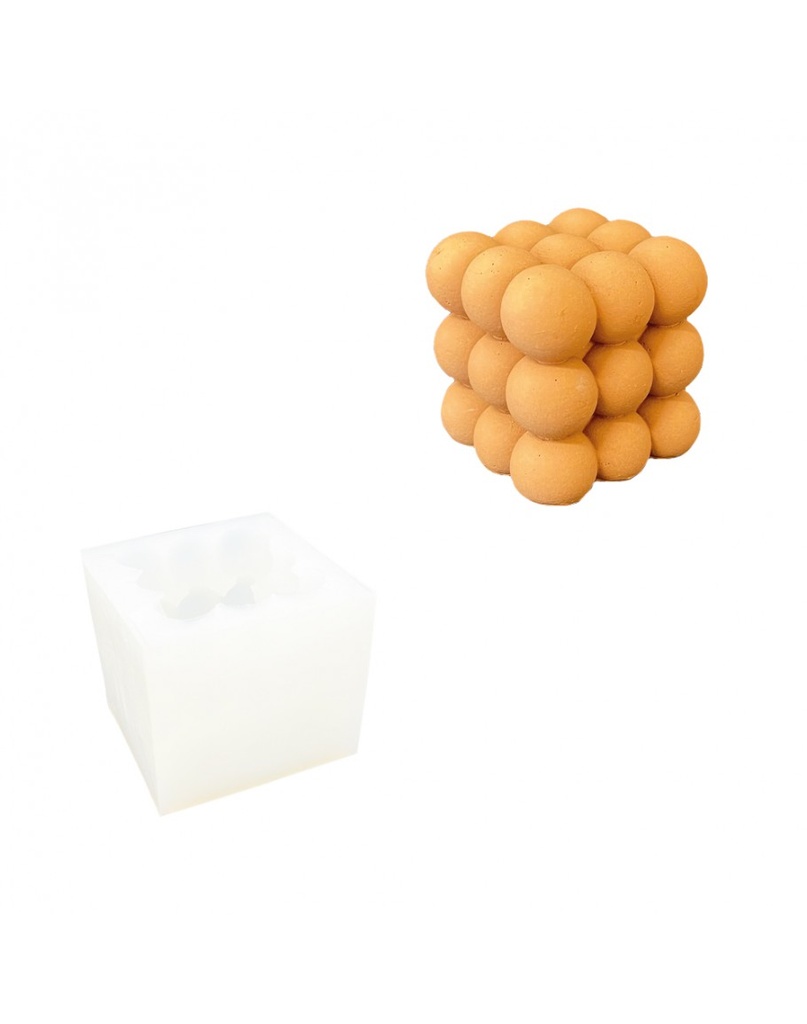 Moule en silicone 5cm x 5cm - cube bulle
