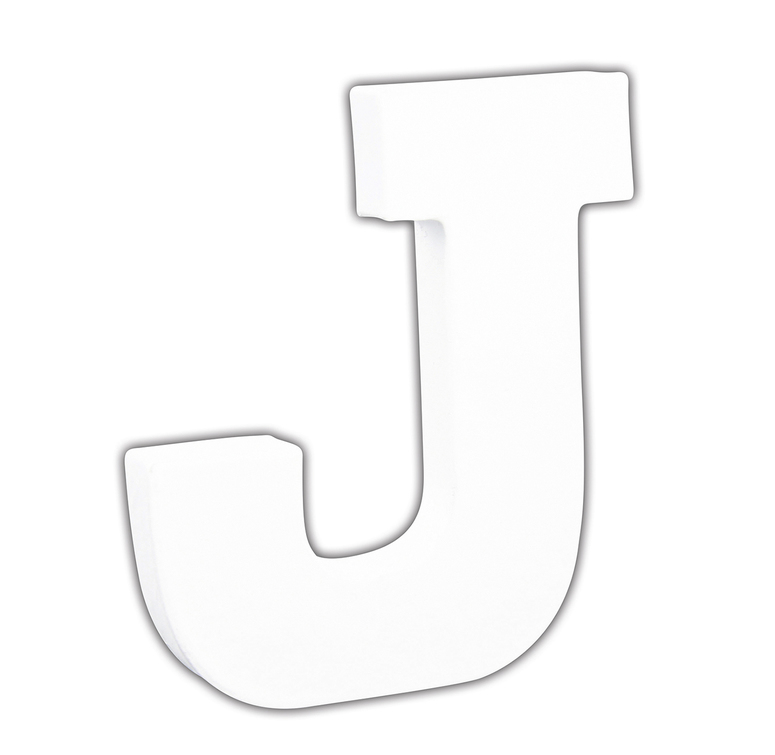 Décopatch Alfabet klein Letter 12cm, J. - Wit
