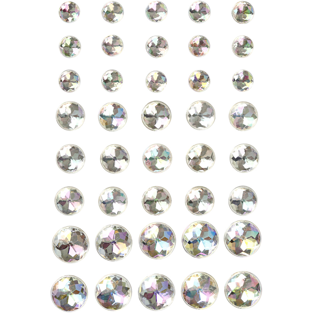 Pierres de strass, dim. 6+8+10 mm, cristal, 40 pièce/ 1 Pq.