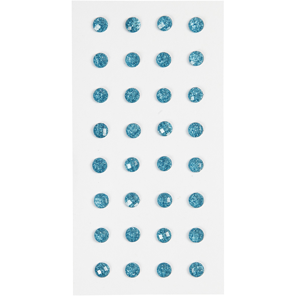 Pierres de strass, d: 8 mm, bleu clair, 32 pièce/ 1 Pq.