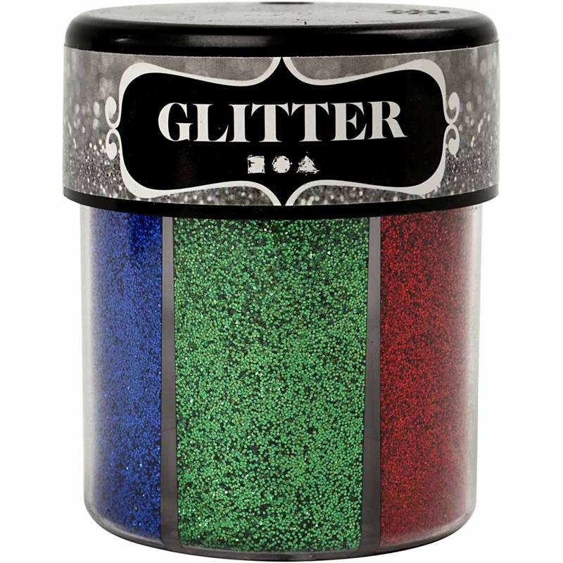 Glitter, diverse kleuren, 6x13 gr