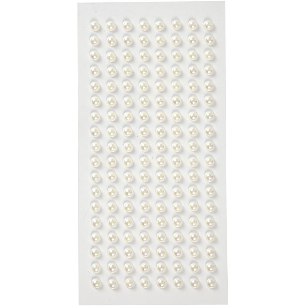 Demi-perles, d: 5 mm, blanc, 144 pièce/ 1 Pq.