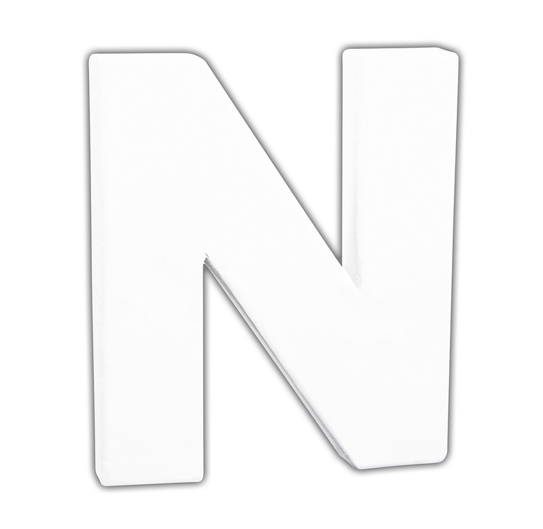 Décopatch Alfabet klein Letter 12cm, N. - Wit
