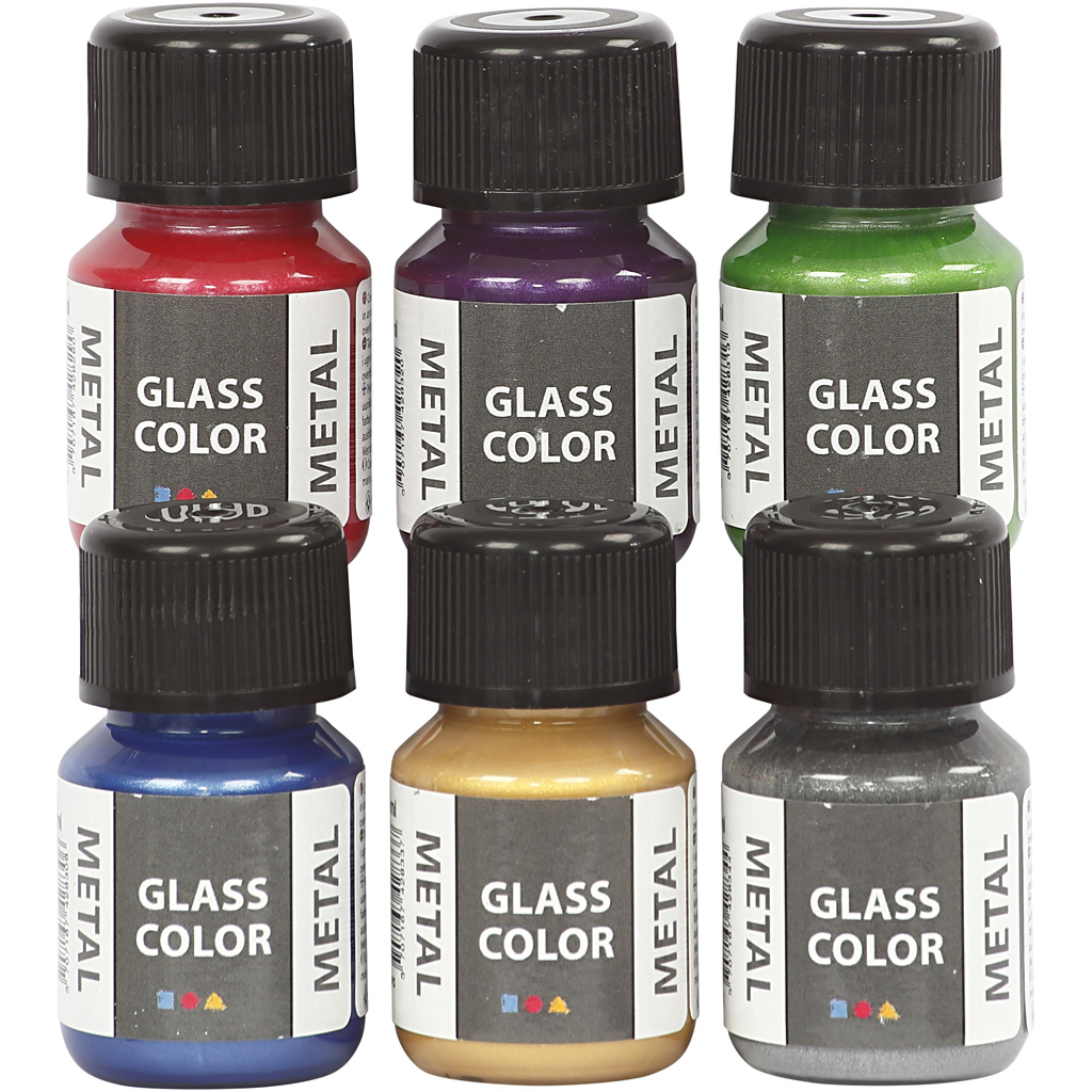 Glass Metal, couleurs assorties, 6x30 ml/ 1 Pq.