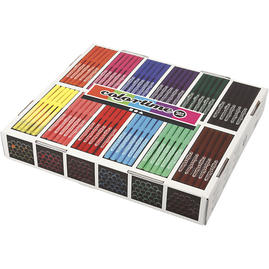 Colortime stift, diverse kleuren, lijndikte 2 mm, 12x24 stuks