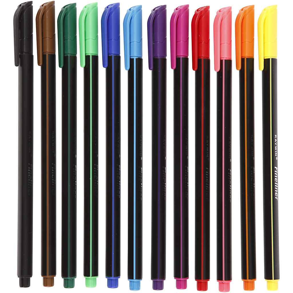 Feutre Colortime Fineliner, trait 0,6-0,7 mm, couleurs assorties, 12 pièce/ 1 Pq.