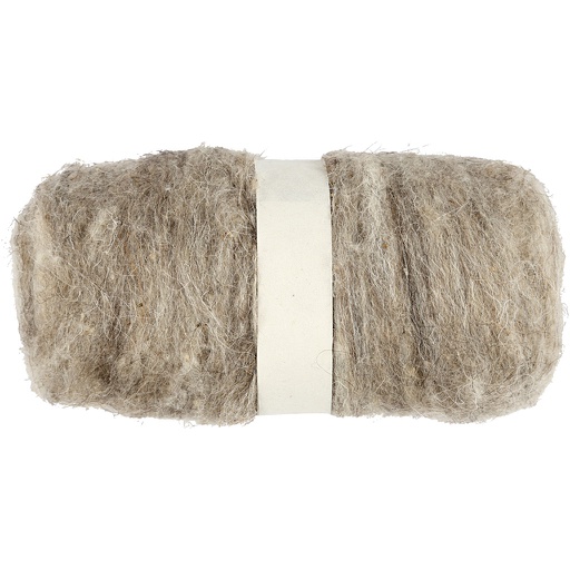 [CR451#030] Pelote de laine cardée 100gr - Naturel