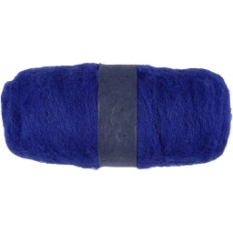 [CR451#860] Gekaarde wol - 100 gr, Koningsblauw