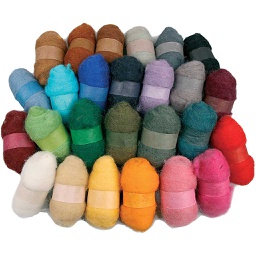 [CR45199] Gekaarde wol, diverse kleuren, 26x25 gr
