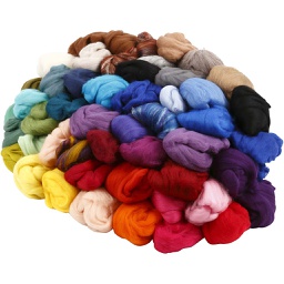 [CR45485] Merino wol, 21 micron, 20x20 gr, kleuren assortiment
