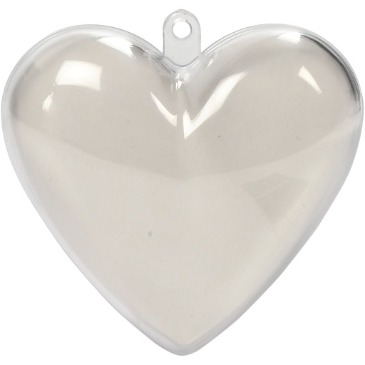[CR52149] Coeur à décorer, H: 6,5 cm, transparent, 10 pièce/ 1 Pq.