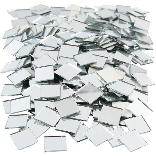 [CR52279] Tesselles de mosaïques miroirs, dim. 16x16 mm, ép. 1 mm, 500 pièce/ 1 Pq.