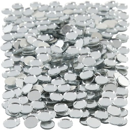 [CR52294] Spiegel mozaiek tegels, ronde, d: 10 mm, dikte 2 mm, 500 stuk/ 1 doos