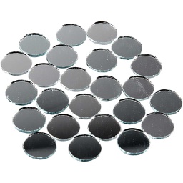 [CR52295] Spiegel mozaiek tegels, ronde, d: 18 mm, dikte 2 mm, 400 stuk/ 1 doos