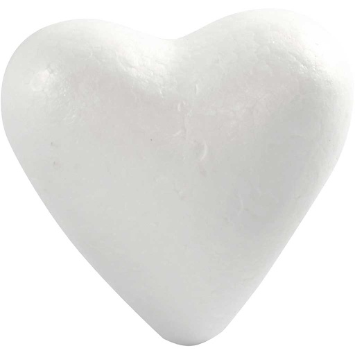 [CR54356] Coeurs en polystyrène, H: 11 cm, blanc, 25 pièce/ 1 Pq.
