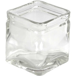 [CR55812] Vierkant glas, H: 5,5 cm, afm 5,5x5,5 cm - 12 stuks